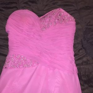 Pink strapless forms dress